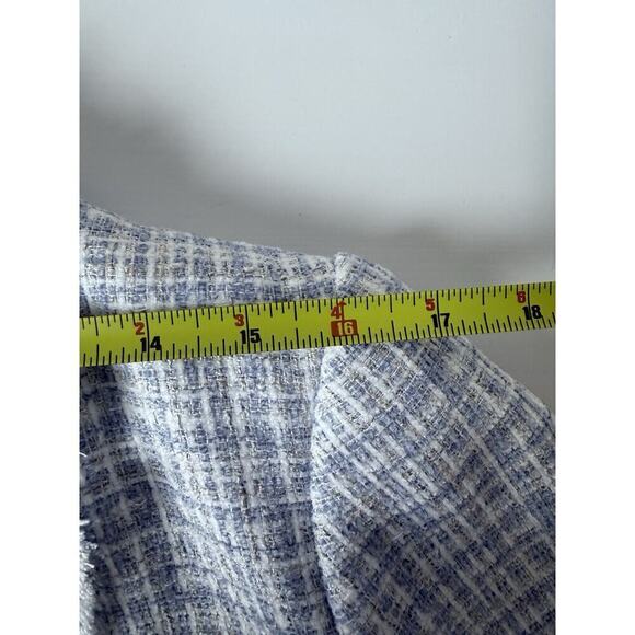 Anthropologie Maison d’ Amelie Paris Wool Jacket Size 8 Tweed Ruched Sleeve - Picture 7 of 7